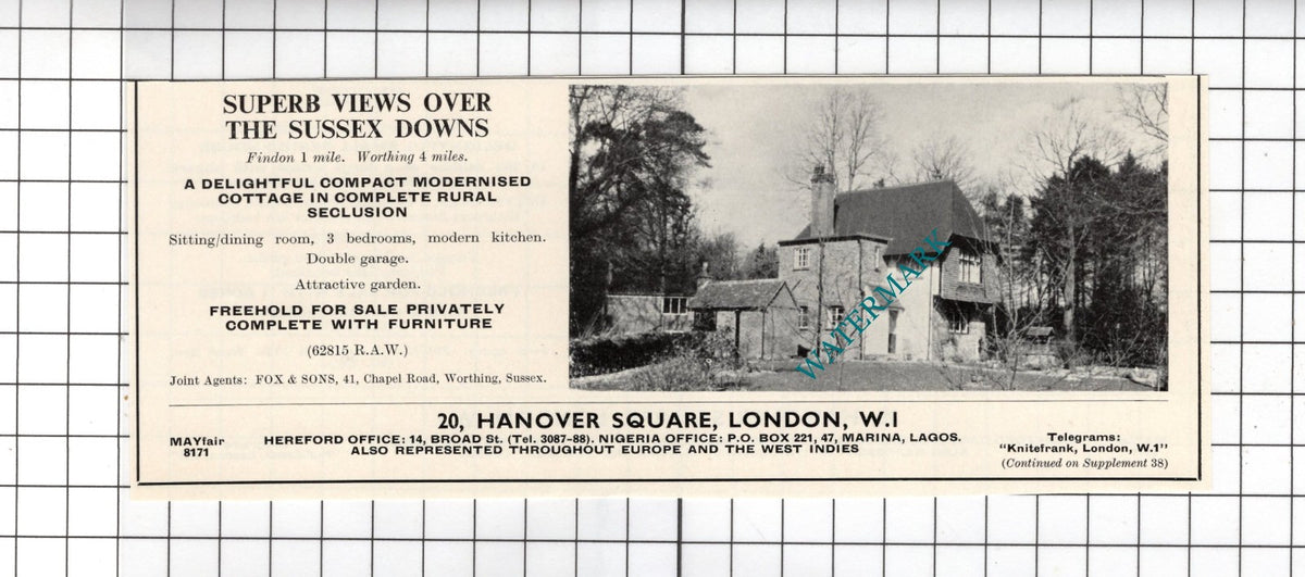 Findon Sussex - 1967 Small House Sale Advert