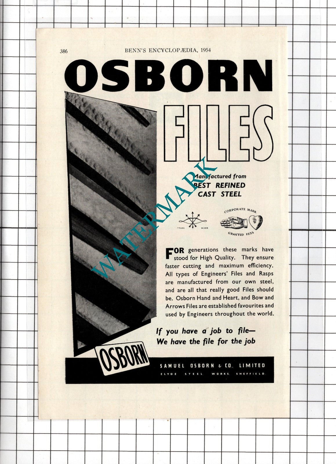 Taylor Bros Rochdale / Samuel Osborn & Co Ltd Steel Sheffield - 1954 Advert