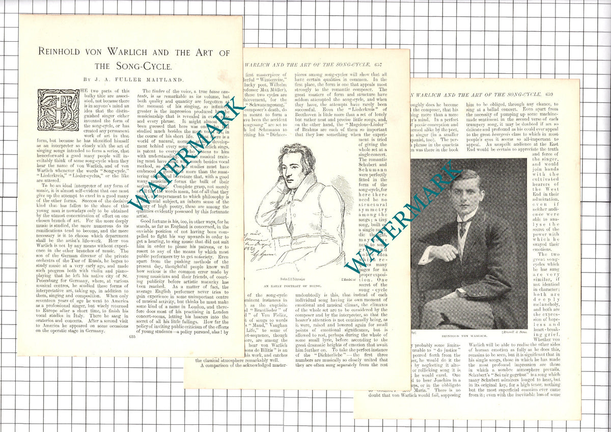 Reinhold Von Warlich Musician - 1907 Article / Print