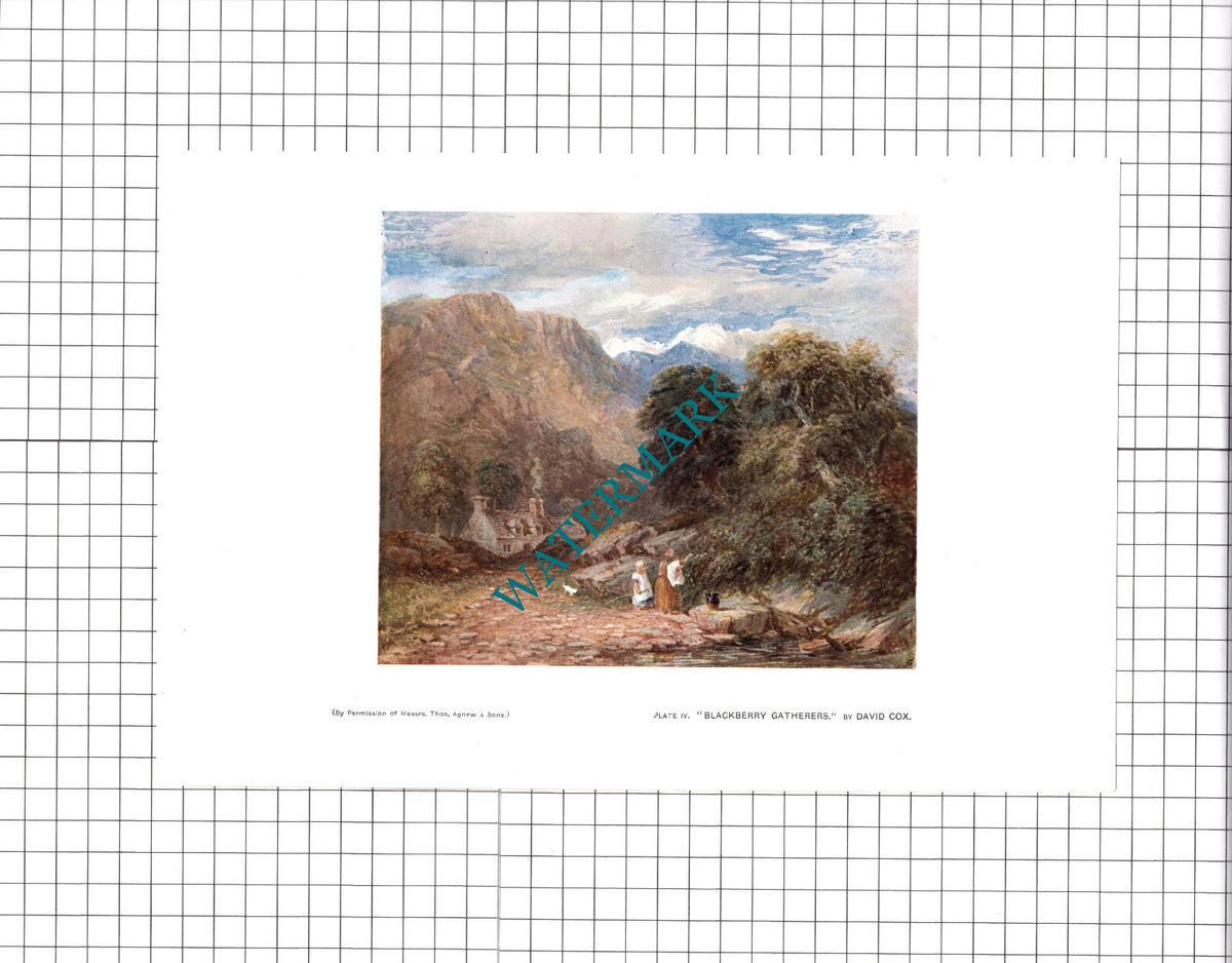 Blackberry Gatherers by David Cox  - 1904 Print