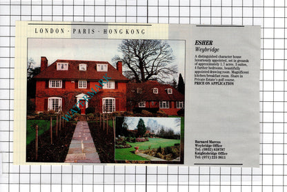 Battledown Gloucestershire / Esher Weybridge Surrey   - 1991 House Sale Advert