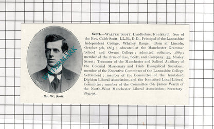 Ernest Butler Rowley Manchester Walter Scott Lyndholme Knutsford  c.1900 Cutting