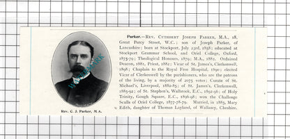 Rev Nigel Mackenzie Morgan-Brown / Rev Cuthbert Joseph Parker - c.1910 Cutting