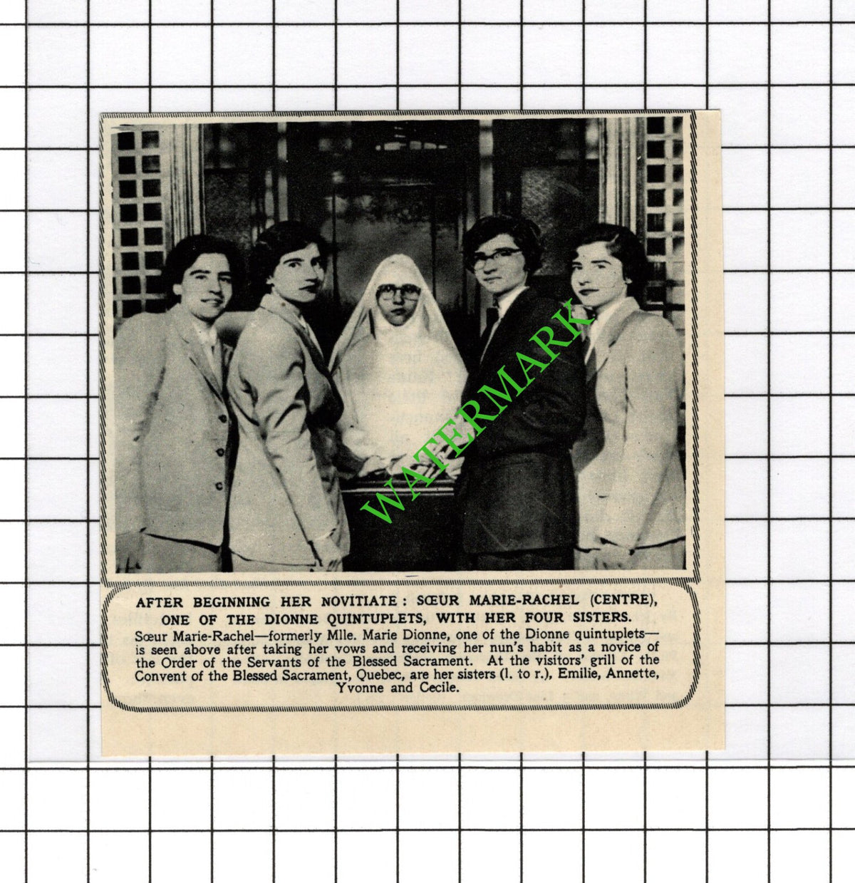 Dionne Quintuplets  - 1954 Small Cutting
