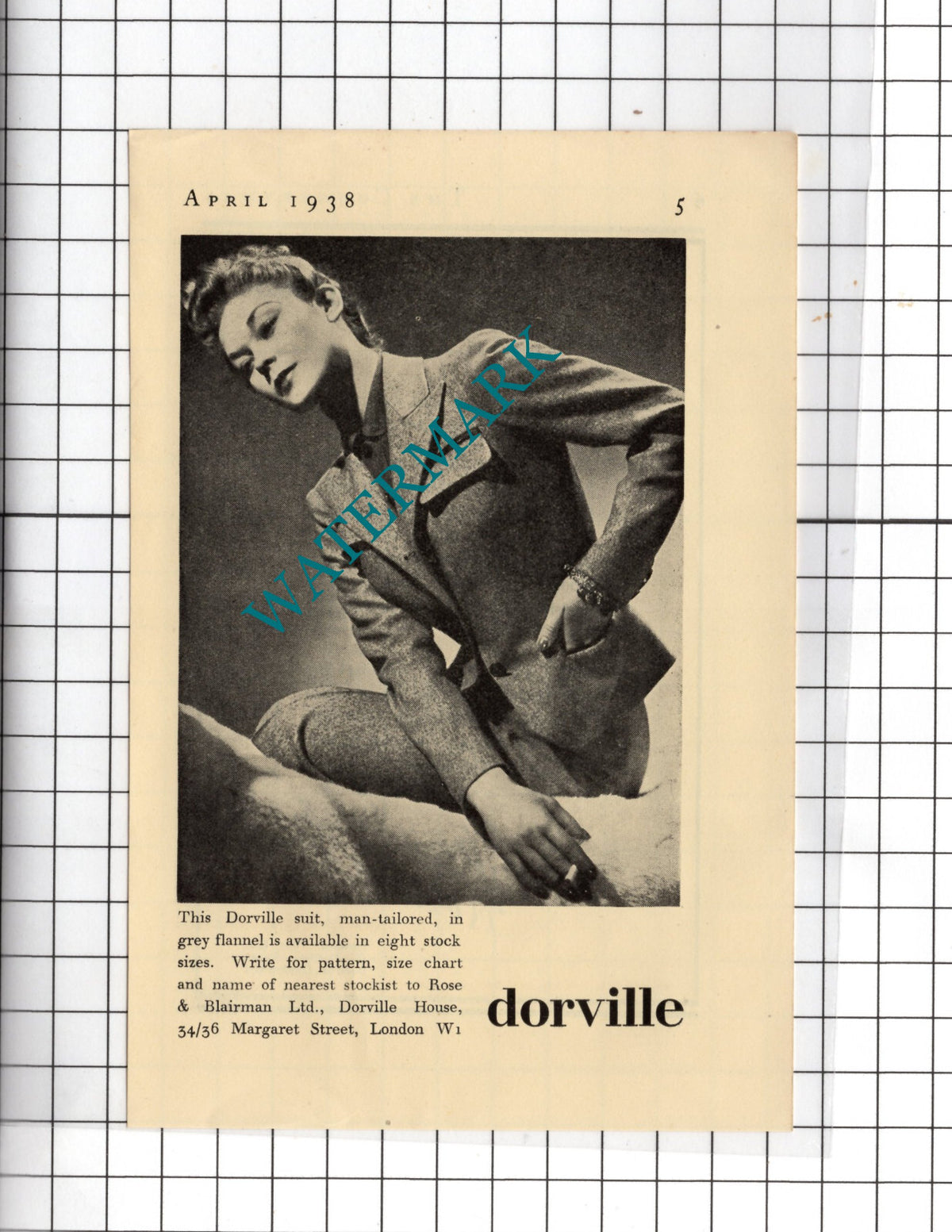 Howard Flint Ltd London Tailor / Dorville   - 1938 Advert
