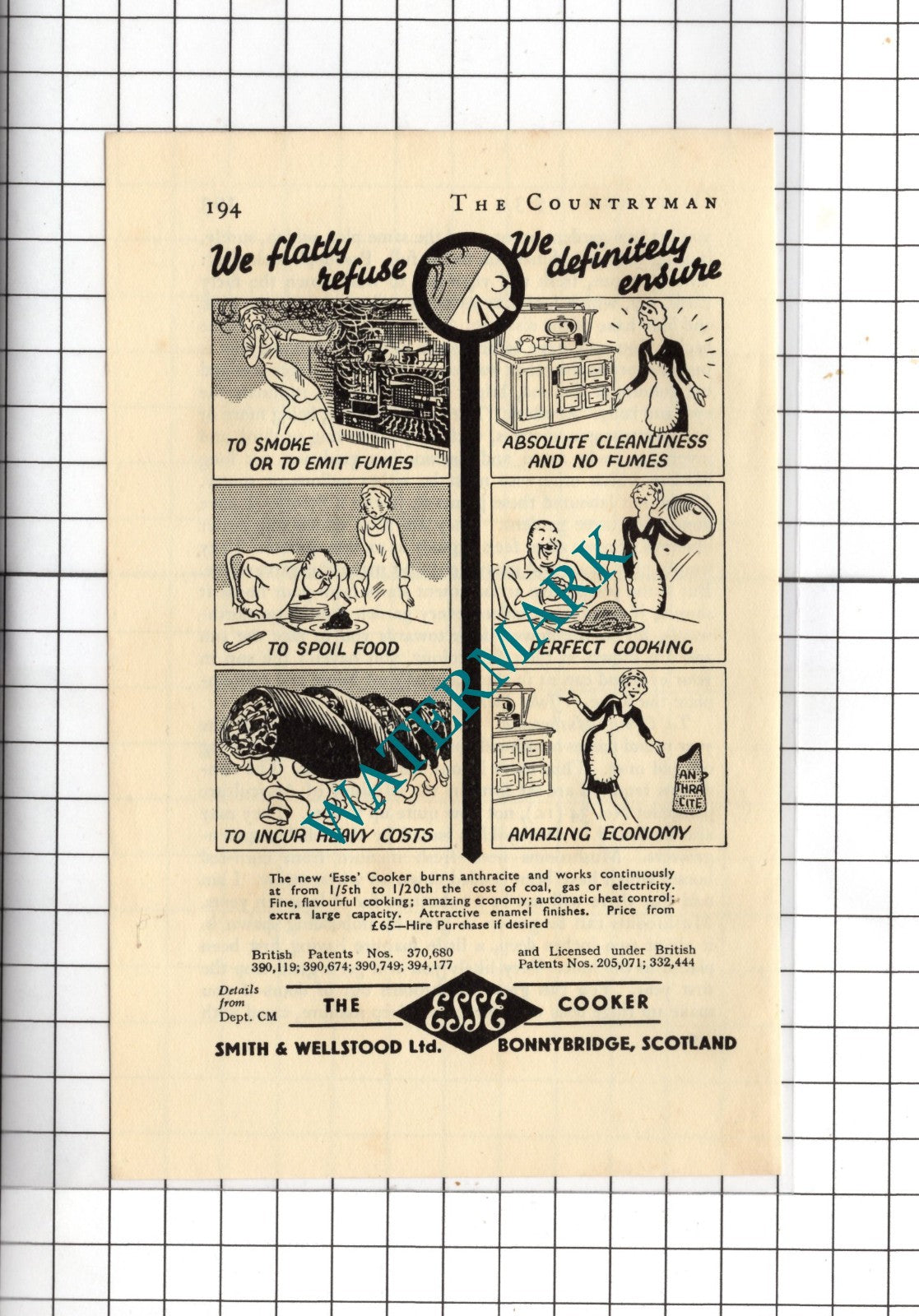 The Esse Cooker Smith & Wellstood Ltd Bonnybridge Scotland - 1934 Small Advert