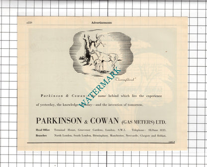 Parkinson & Cowan Gas Meters London / J & J Braddock Manchester  - 1951 Advert