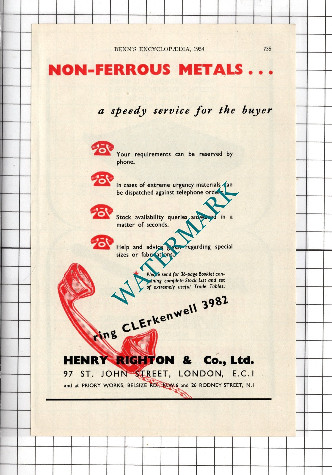 Henry Righton & Co Ltd London  -  1954 Advert
