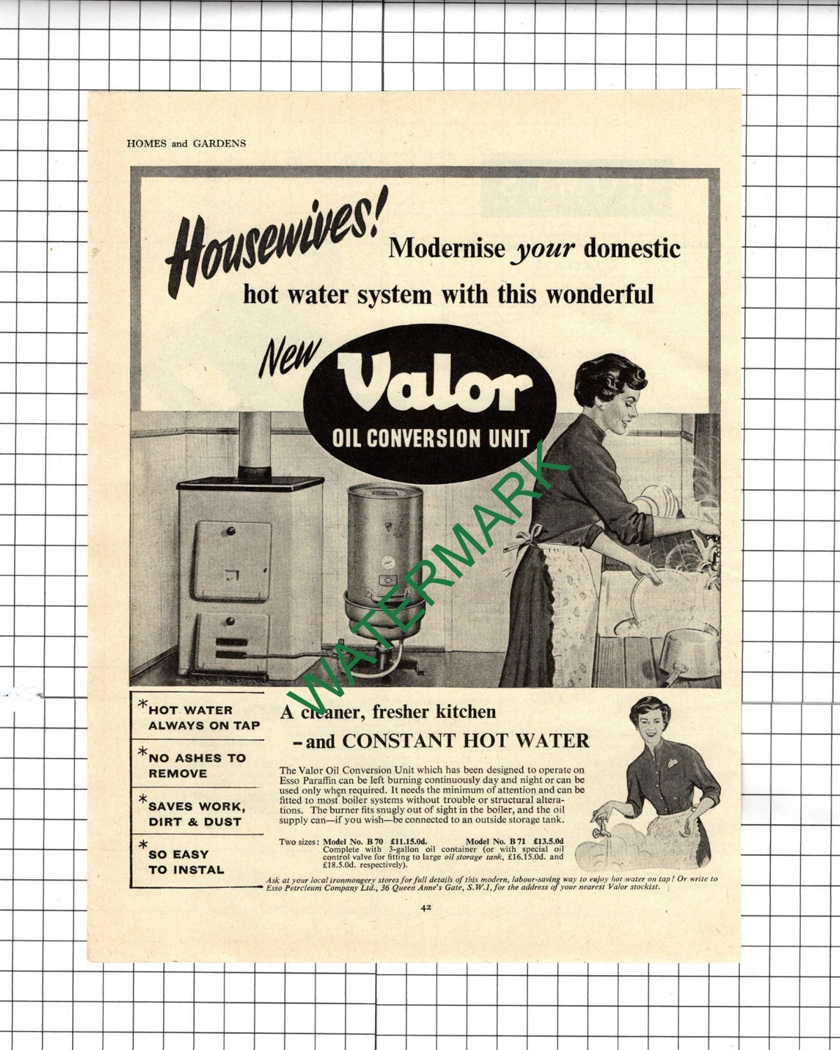 The Valor Oil Conversion Unit ADVERT - 1955