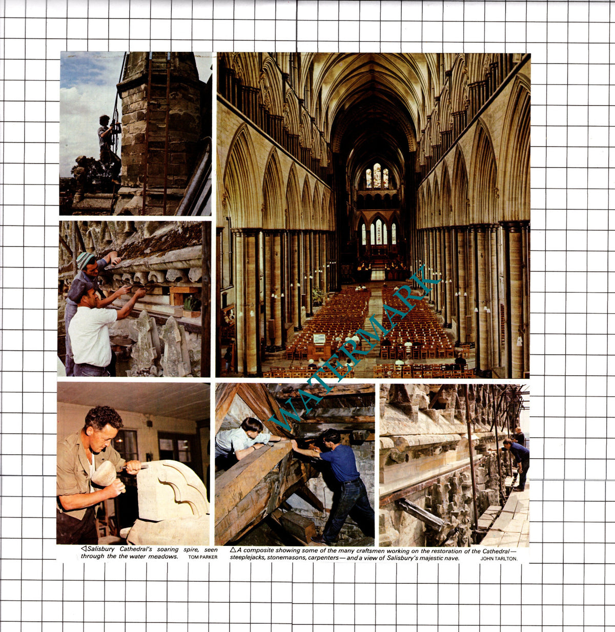 Salisbury Cathedral Workmen  - c.1980 Clipping