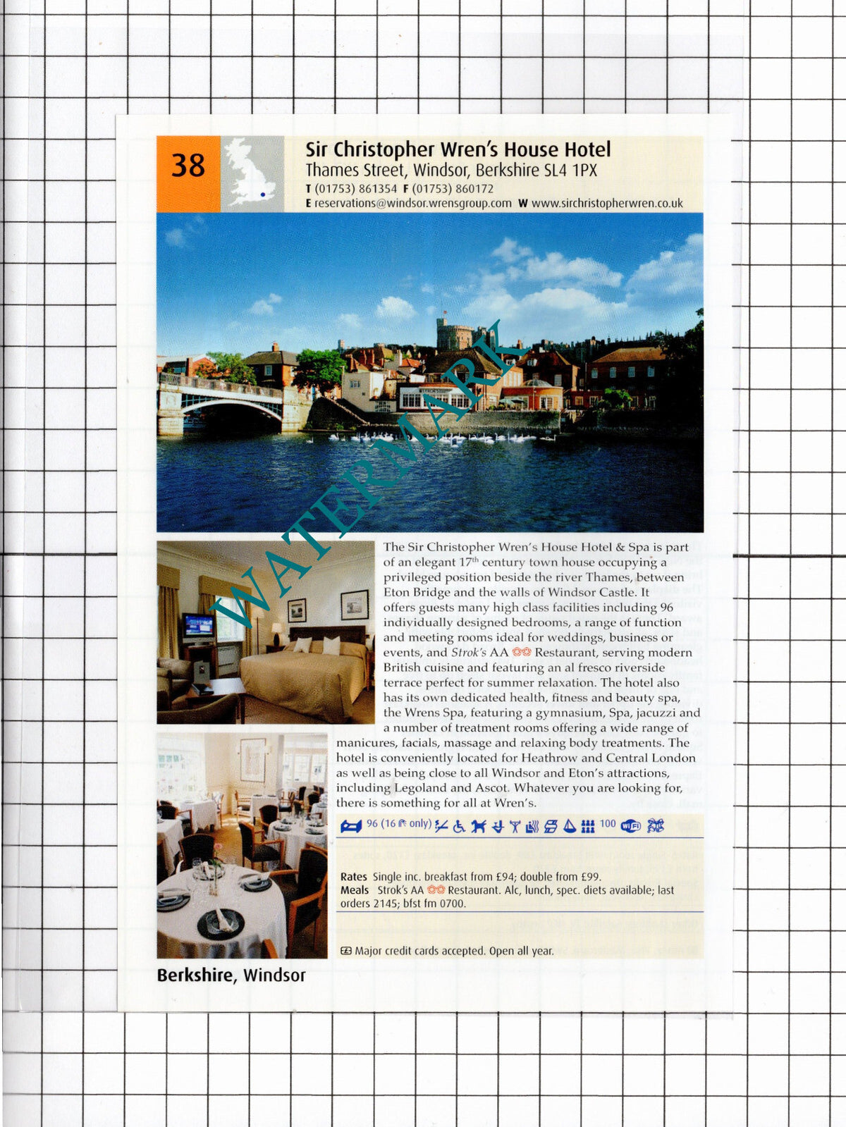 New Linden Hotel London / Sir Christopher Wren's House Hotel Windsor 2011 Advert