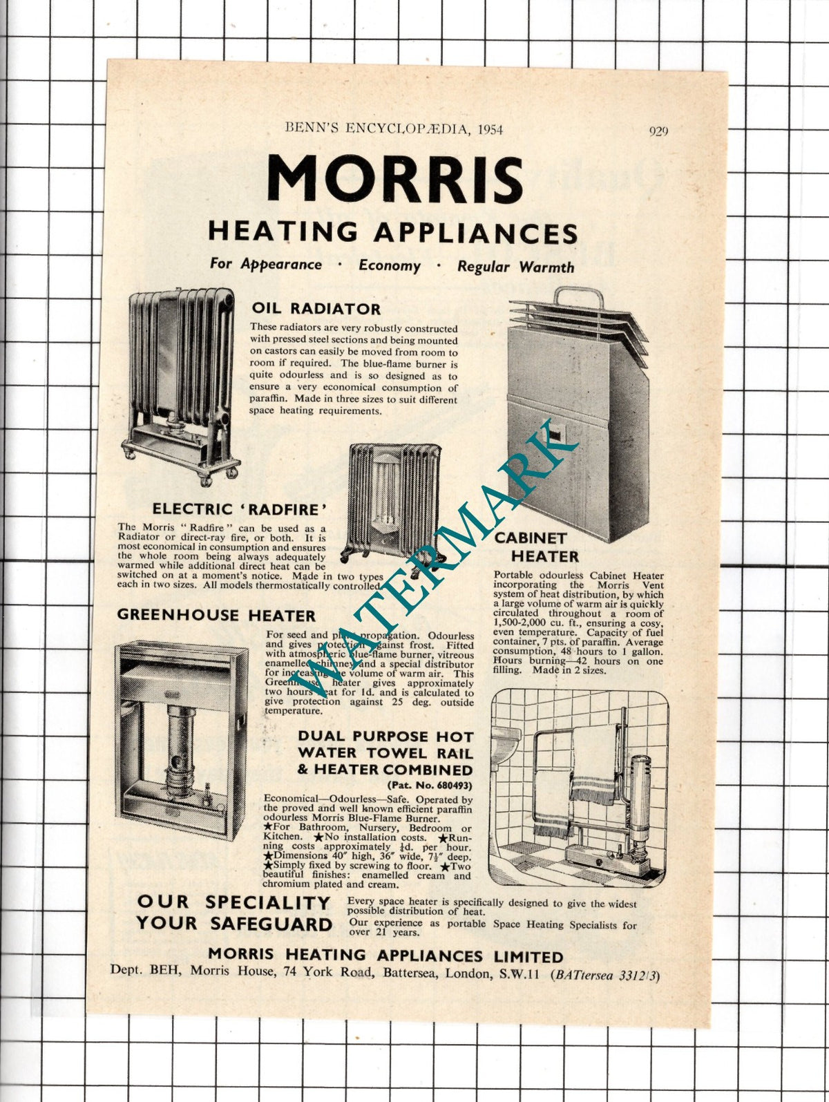 Morris Heating Appliances Ltd London / Bescol Electric Birmingham - 1954 Advert