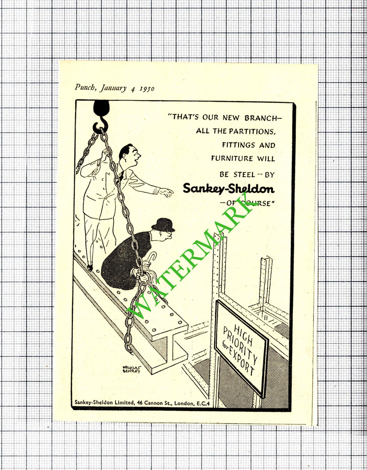 Sankey-Sheldon Ltd London Small Advert - 1950 Cutting