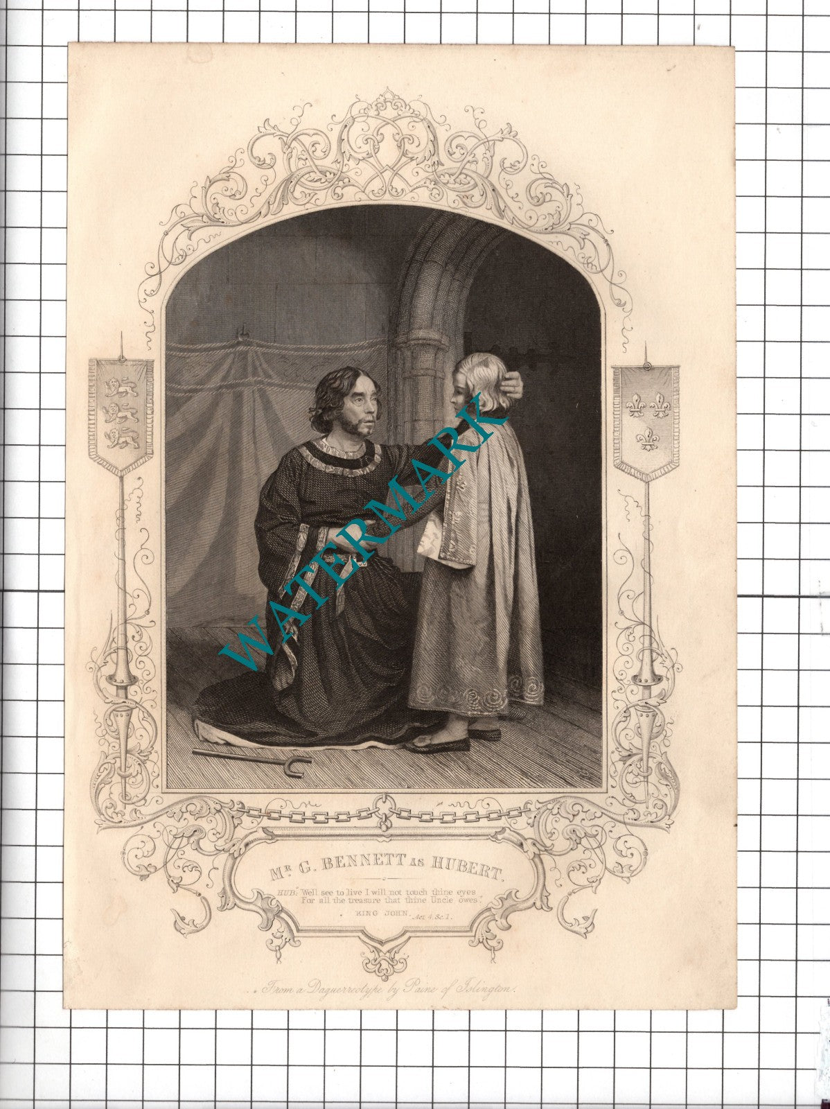 Mr G Bennett Actor Hubert King John William Shakespeare Print - c.1880