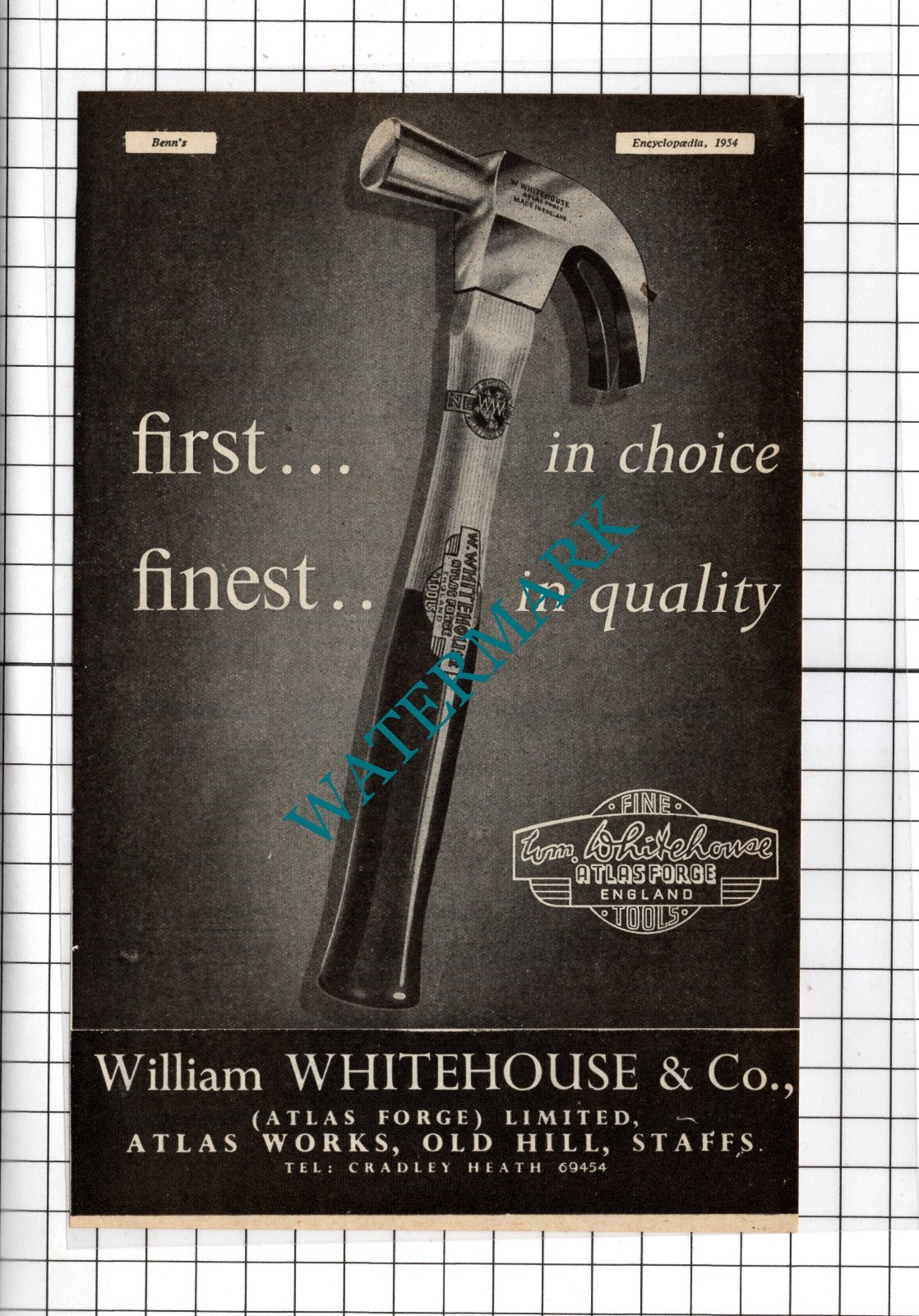 William Whitehouse & Co Atlas Forge Ltd  Old Hill Staffordshire -  1954 Advert