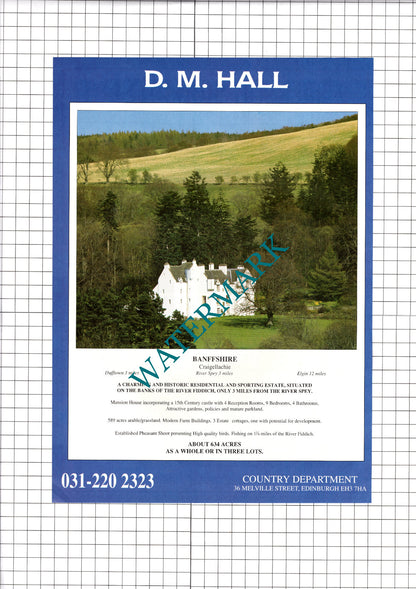Craigellachie Banffshire /  Pewit Hall Hunsterson Cheshire  - 1991 Sale Advert