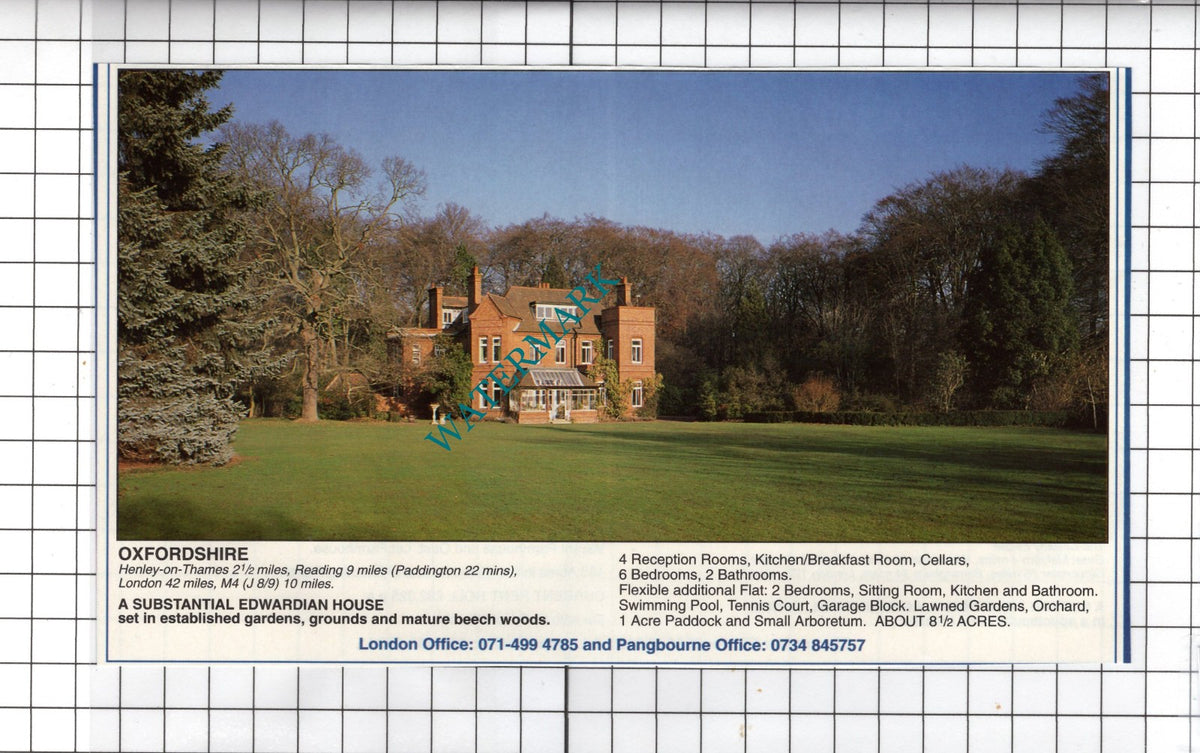 Henley-on-Thames Oxfordshire   - 1991 House Sale Advert