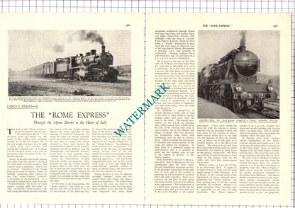 The Rome Express Northern Railway Of France  - c.1935 Article / Print