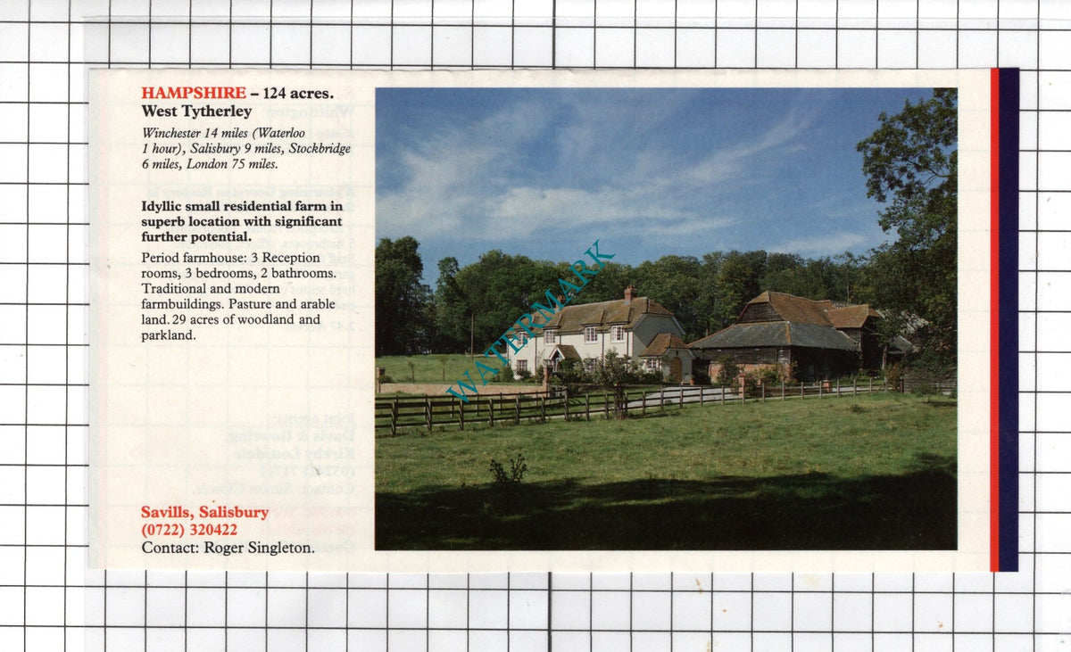 West Tytherley Hampshire / Whittington Lancashire Rectory - 1991 House Advert