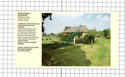 Wineham Sussex  / Chipping Campden Gloucestershire House Sale - 1991 Advert