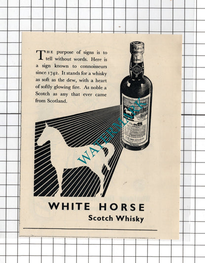 White Horse Scotch Whisky / Player's Cigarettes Advert - 1951 Small Clipping