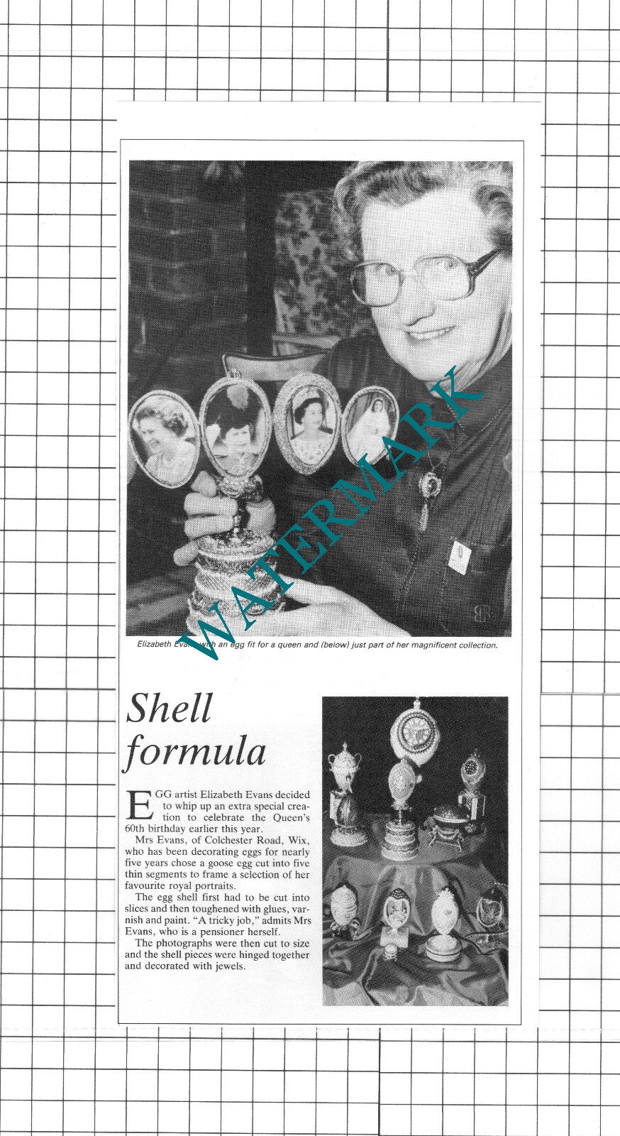 Elizabeth Evans Wix Essex - 1986 Clipping