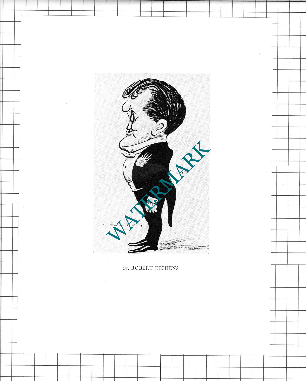 Robert Hichens / Henry James  Caricature  - 1958 Clipping / Print