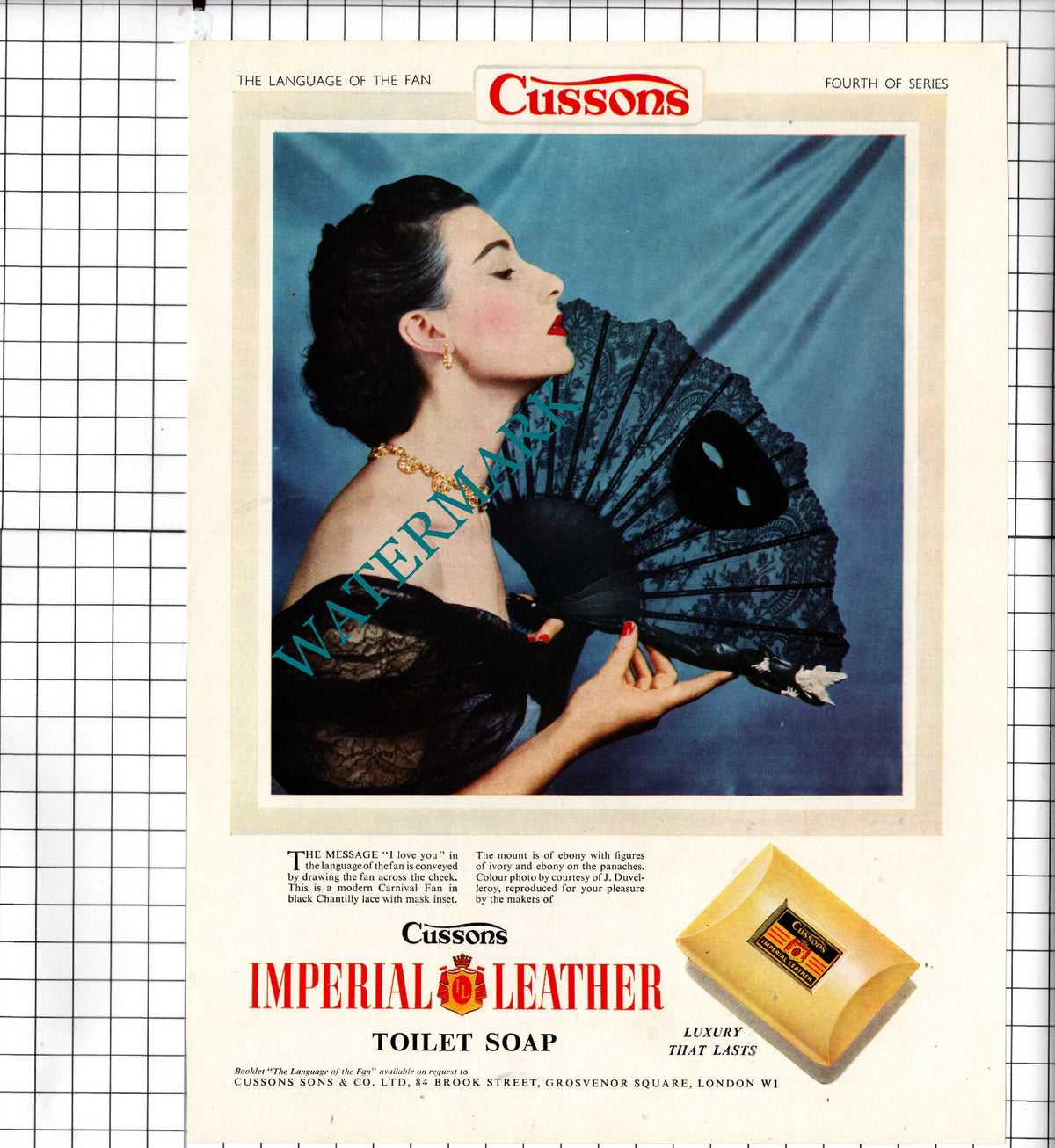 Cussons Imperial Leather Soap Language Of The Fan - 1954 ADVERT
