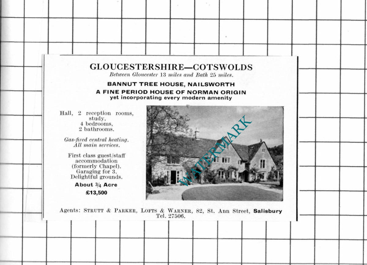 Bannut Tree House Nailsworth Gloucestershire Small House Sale Advert - 1967