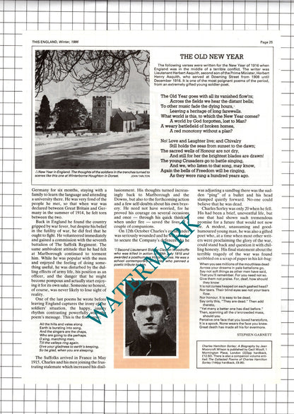 Charles Sorley Soldier Poet - 1986 Article
