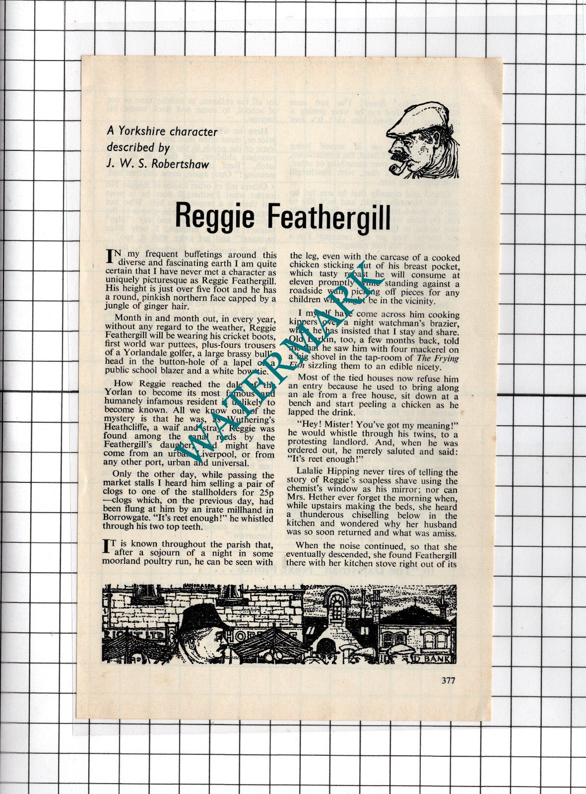 Reggie Feathergill Yorkshire  - 1972 Small Article
