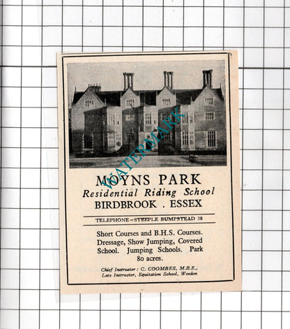 WJ Smith Ltd Cadogan Riding / Moyns Park Birdbrook Essex - 1949 Small Advert