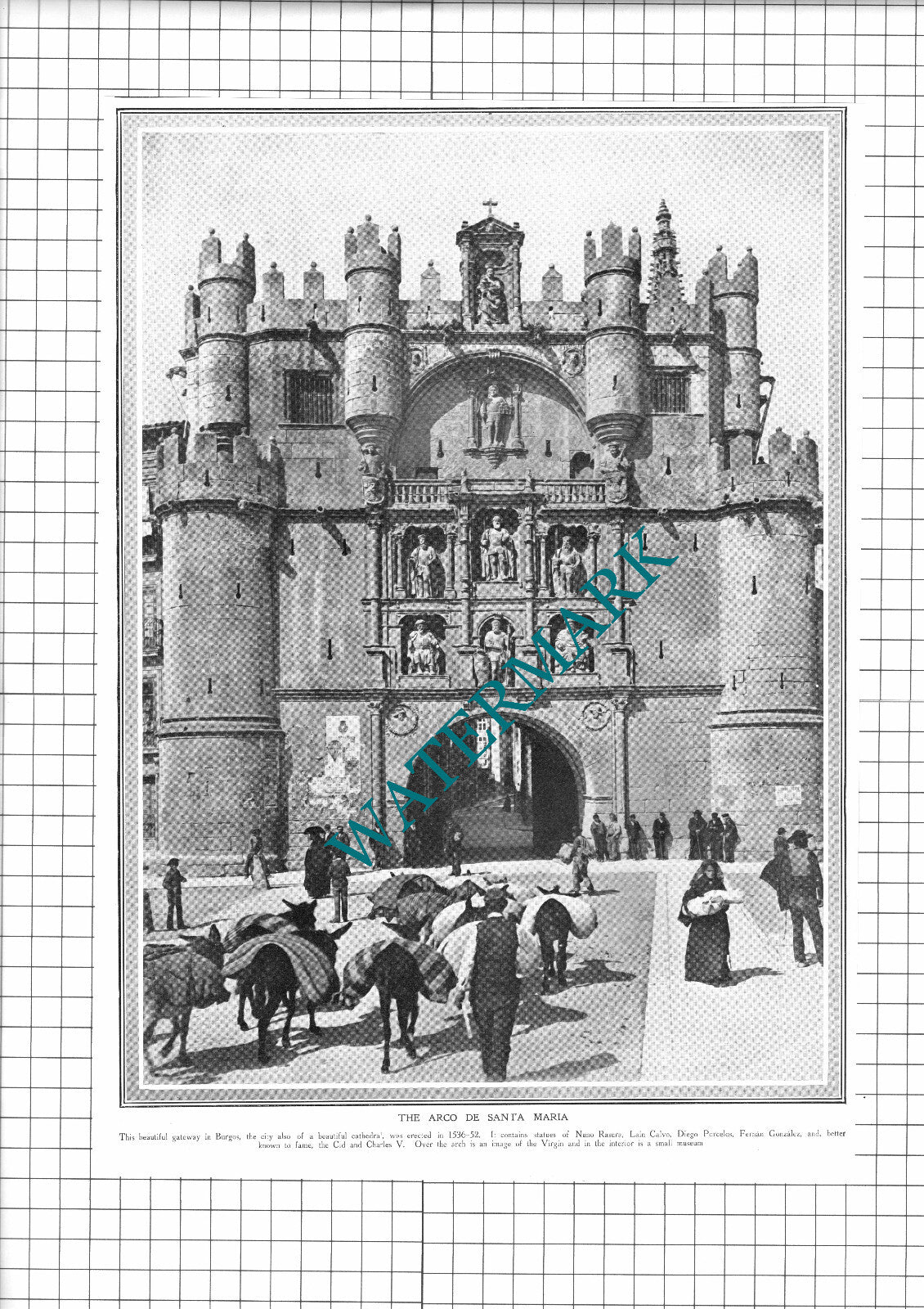 The Arco De Santa Maria Burgos City - 1913 Clipping / Print