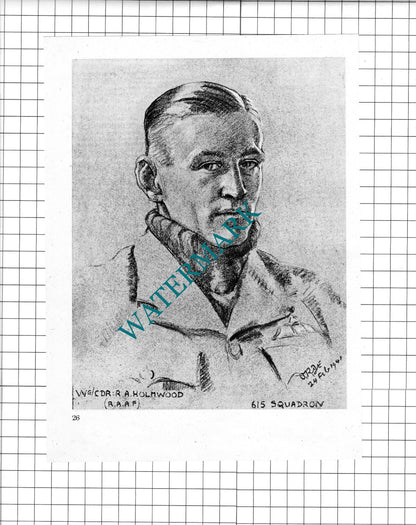 W/Cmdr R A Holmwood /  Flt Lt W D David  WW2 Pilot - 1942 Book Print
