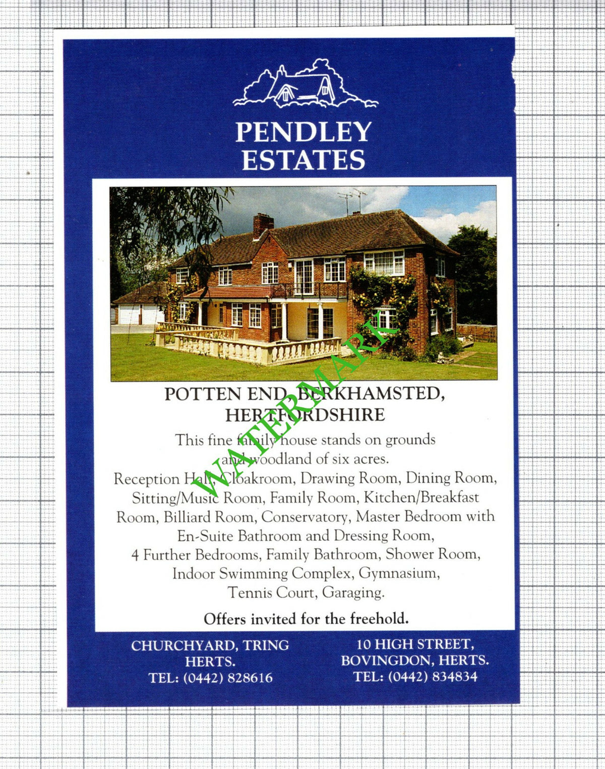 Potten End Berkhamsted Hertfordshire House Sale Advert - 1991 Cutting