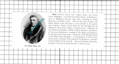 Edwin Dunn Tower Farm Middleton / Robert Edgar Cockfield Suffolk - 1911 Clipping