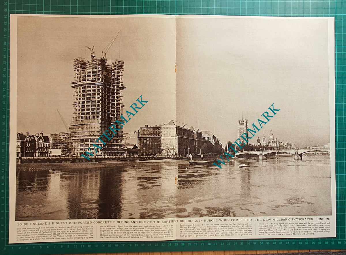 Millbank Skyscraper London Vickers Group - 1961 Pullout Print