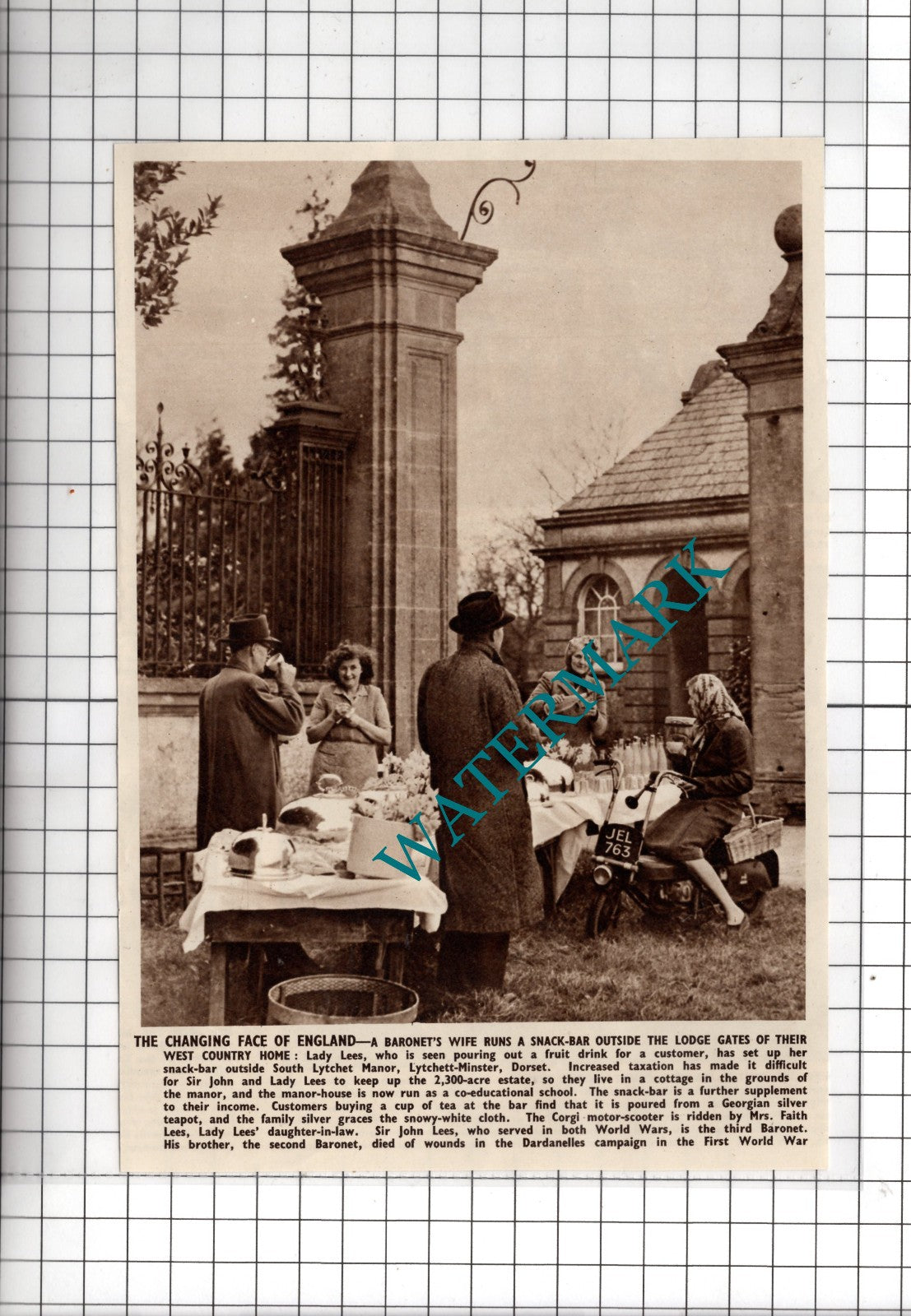 South Lytchet Manor Lytchett-Minster Dorset Sir John & Lady Lees  -1950 Clipping