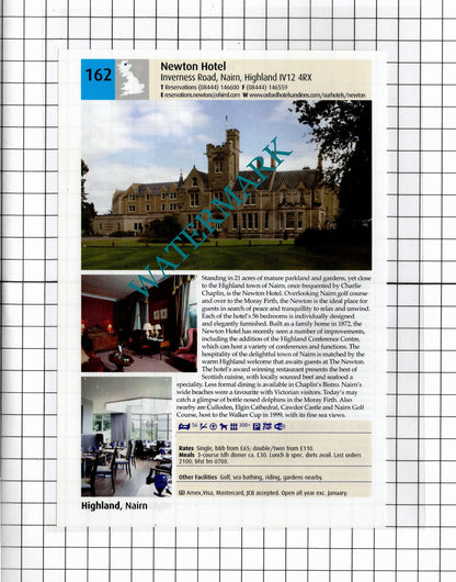 Viewfield House Portree Skye / Newton Hotel Nairn Highland  -2011 Advert