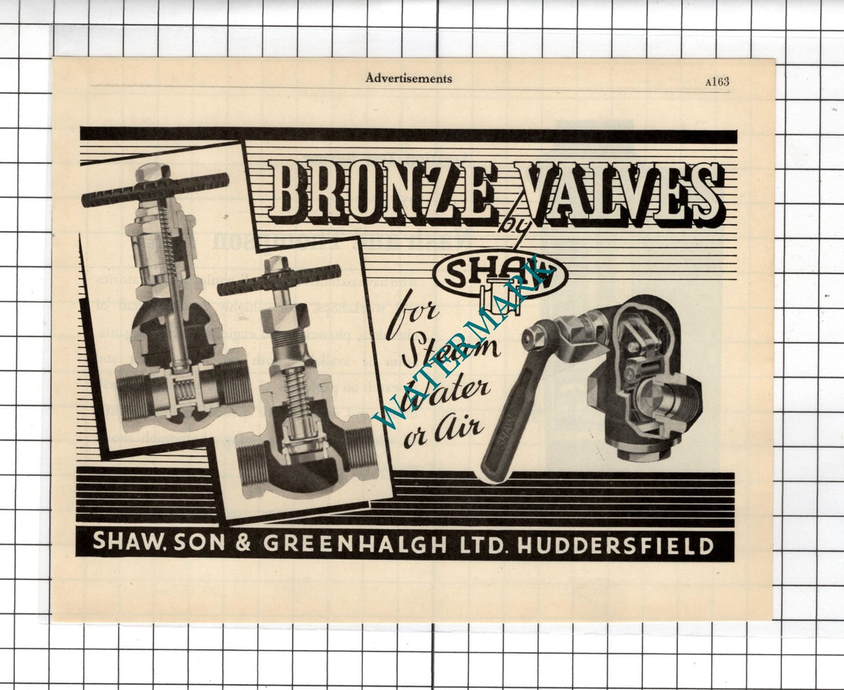 Shaw Son & Greenhalgh Huddersfield / Nash & Thompson Ltd Tolworth -  1951 Advert
