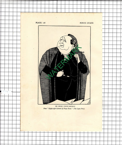 Sir Charles Holmes Powys Evans /  Sir Henry Curtis Bennett  - 1928 Illustration