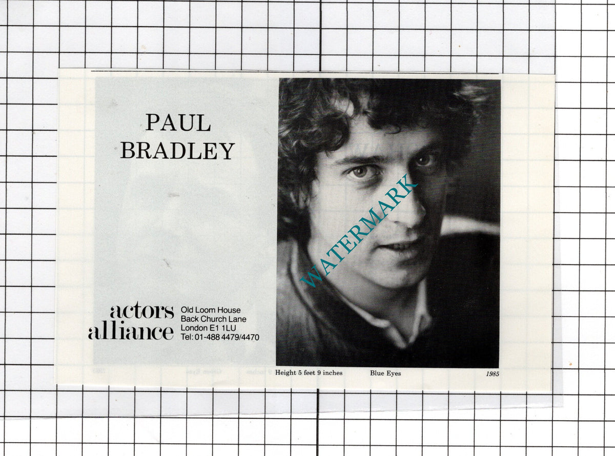 Nigel Bradshaw Actor /   Paul Bradley Advert - 1986 Cutting