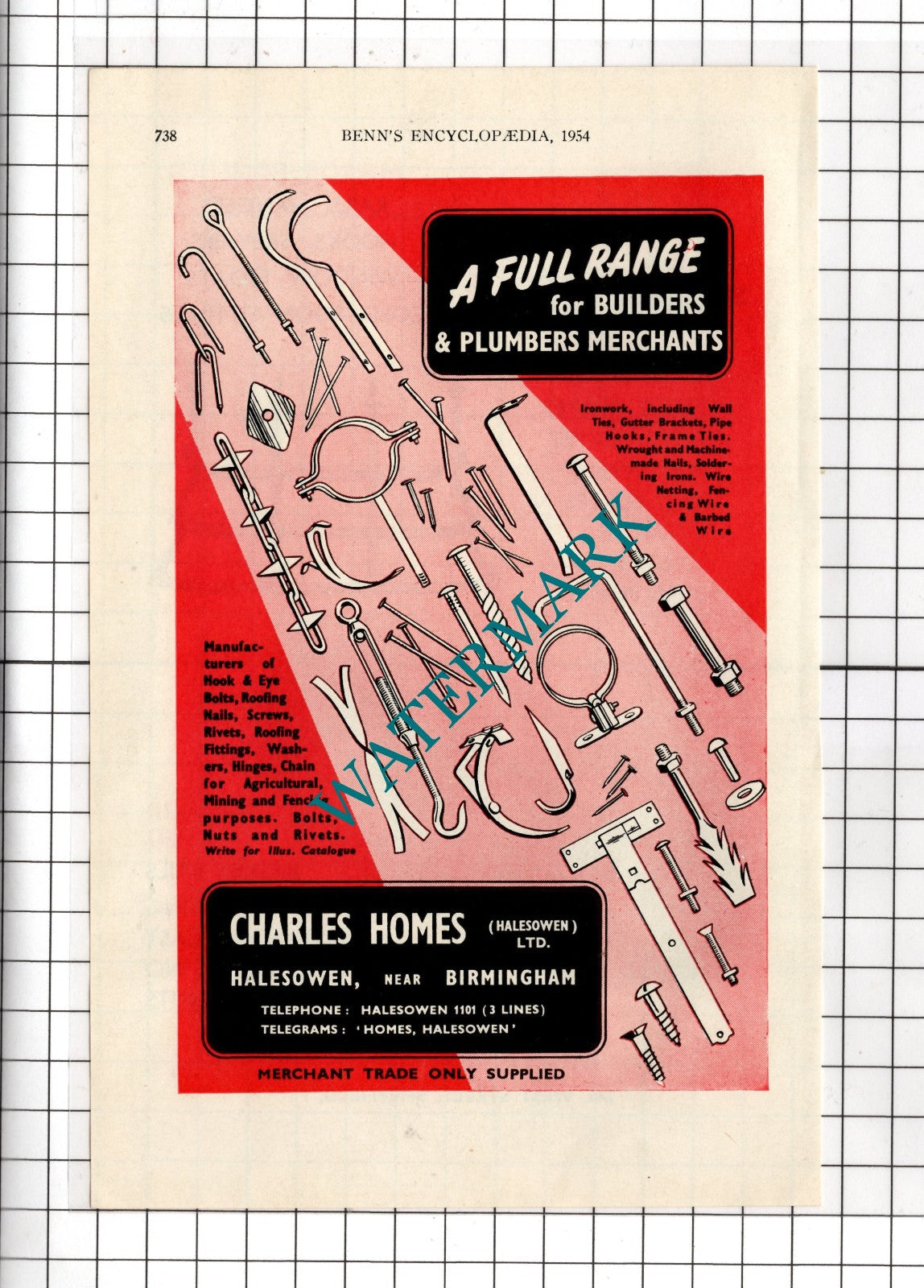 James Christie & Sons Ltd Sheffield / Charles Homes Halesowen Ltd - 1954 Advert