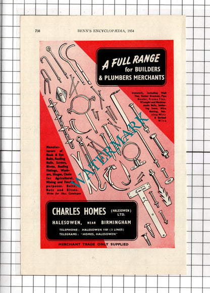 James Christie & Sons Ltd Sheffield / Charles Homes Halesowen Ltd - 1954 Advert