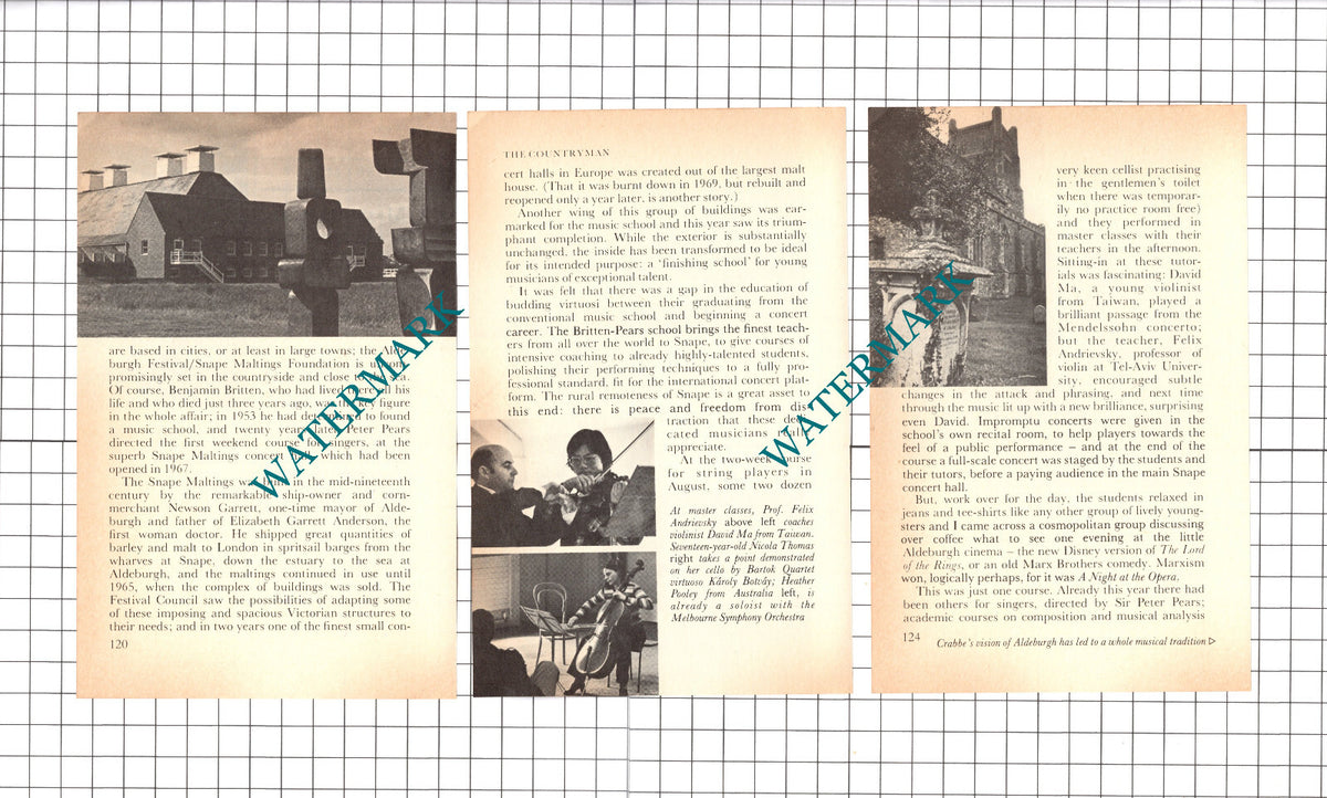 Britten-Pears Music School Snape Maltings Suffolk  - 1979 Article / Print