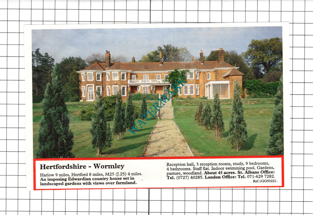 Wormley Hertfordshire House Sale Advert  - 1991 Clipping / Print