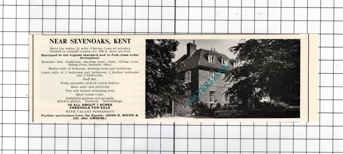 Sevenoaks Kent Small House Sale Advert - 1967