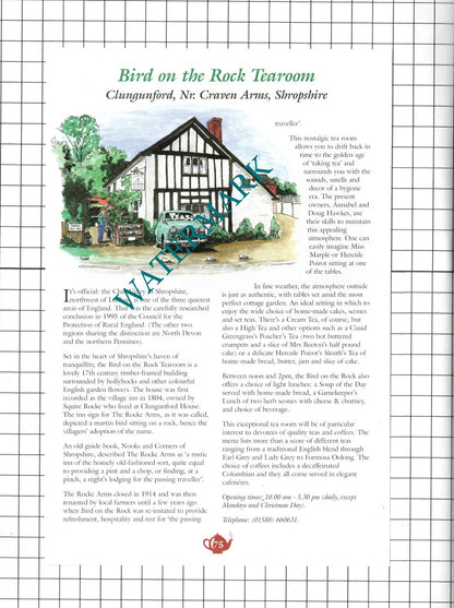 Bank Cottage Newtown Powys Bird on the Rock Clungunford Shropshire c.2001 Advert