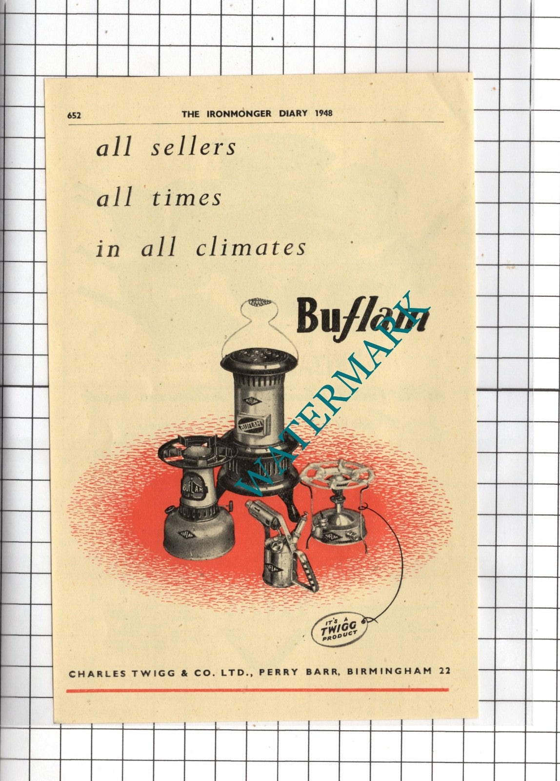 Charles Twigg & Co Ltd Perry Barr Birmingham  - 1948 Small Advert