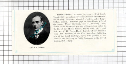 Albert Augustus Scanlan Selby Yorkshire / Dudley Stewart Smith  -c.1905 Clipping